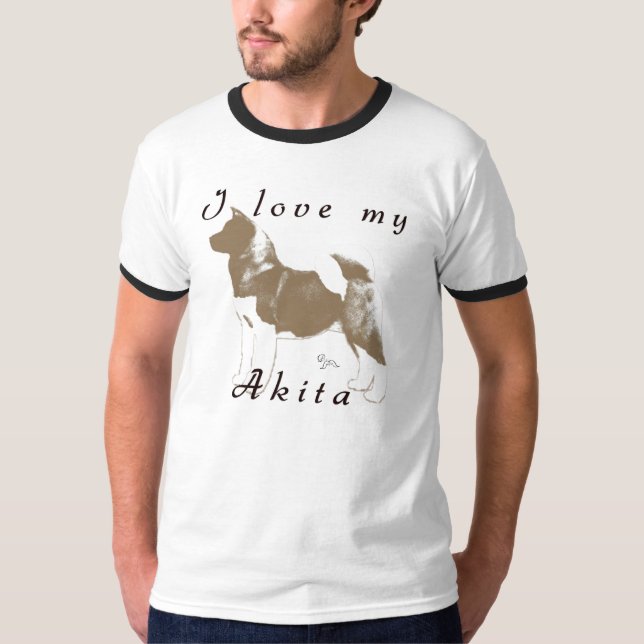jag älskar min akita t-shirt (Framsida)