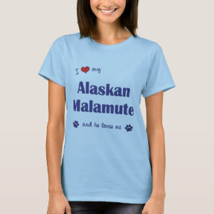 Jag älskar min alaskabo Malamute (den Male hunden) T-shirt