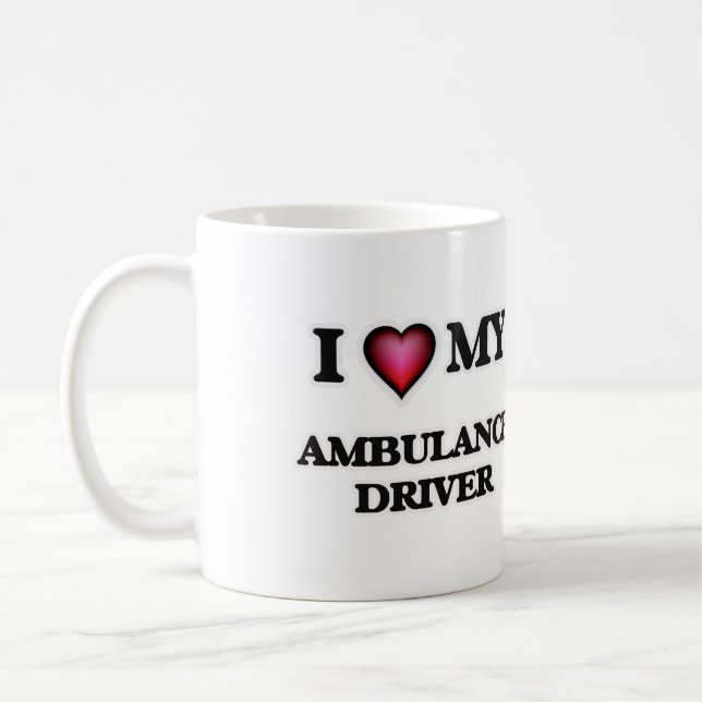Jag älskar min ambulanschaufför kaffemugg (Vänster)
