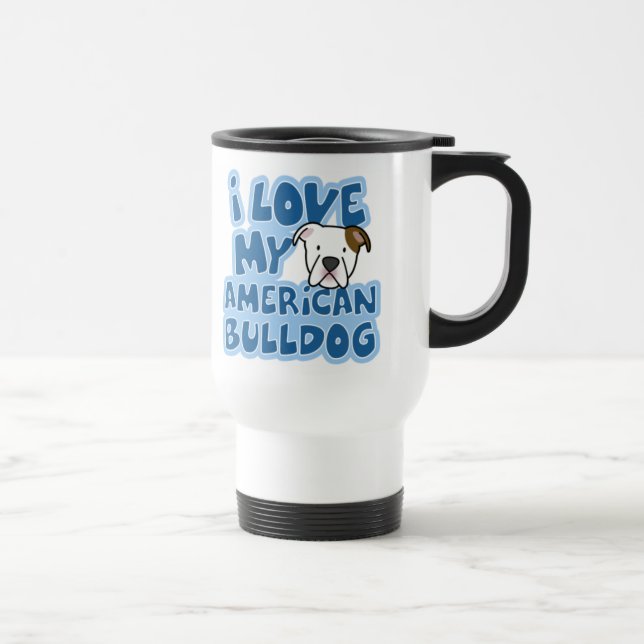 Jag älskar min amerikanbulldoggtravel mug resemugg (Höger)
