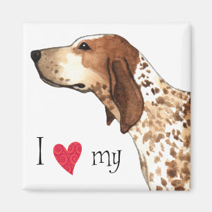 Jag älskar min amerikanengelskaCoonhound Magnet