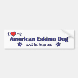 Jag älskar min amerikaneskimåhund (den Male Bildekal