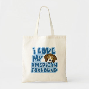 Jag älskar min amerikanFoxhound hänger lös Tygkasse