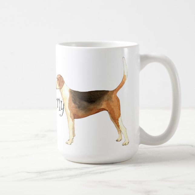 Jag älskar min amerikanFoxhound Kaffemugg (Höger)