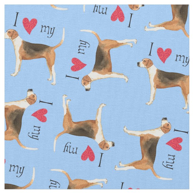 Jag älskar min amerikanFoxhound Tyg (Närbild)