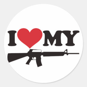 Jag älskar min AR15 Runt Klistermärke