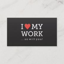 Jag älskar min arbetsvisitkortsvart