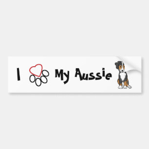 Jag älskar min Aussie bildekal