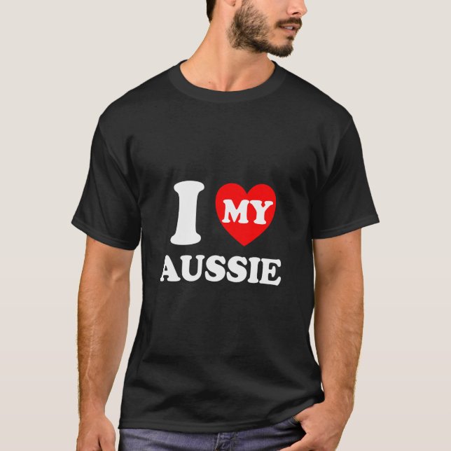 Jag älskar min aussie i Kärlek My Aussie T Shirt (Framsida)