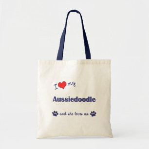 Jag älskar min Aussiedoodle (den kvinnliga hunden Tygkasse