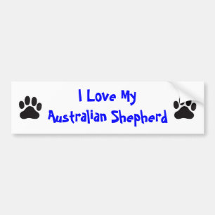 Jag älskar min australian shepherd bildekal