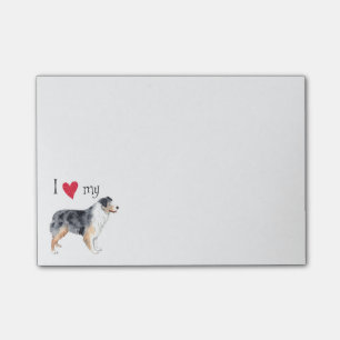 Jag älskar min australian shepherd post-it block