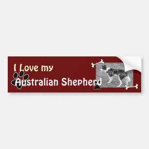 Jag älskar min australian shepherdbildekal bildekal