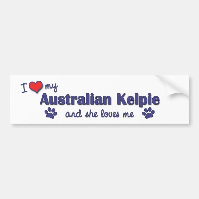 Jag älskar min australiensiska Kelpie (den Bildekal (Framsidan)