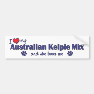 Jag älskar min australiensiska Kelpieblandning Bildekal