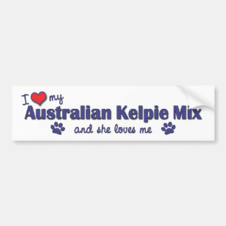 Jag älskar min australiensiska Kelpieblandning Bildekal