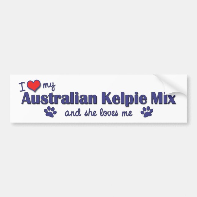 Jag älskar min australiensiska Kelpieblandning Bildekal (Framsidan)