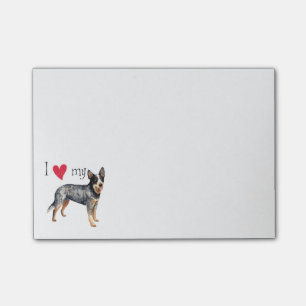 Jag älskar min australiensiska nötkreaturhund post-it block