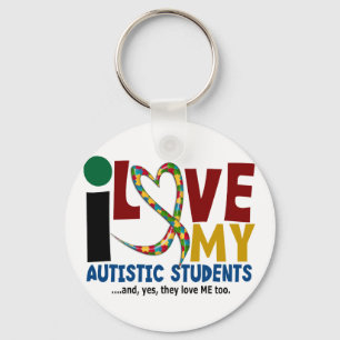 Jag älskar min Autistic AUTISMMEDVETENHET för Nyckelring