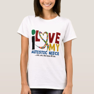 Jag älskar min Autistic AUTISMMEDVETENHET för T-shirt