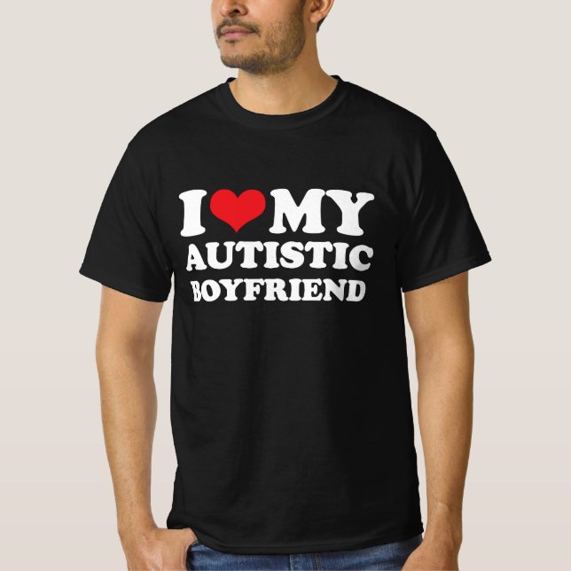 Jag älskar min Autistic Boykompis T Shirt (Framsida)