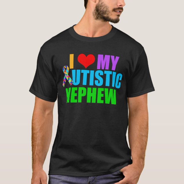 Jag älskar min Autistic brorsonmörk Tee (Framsida)