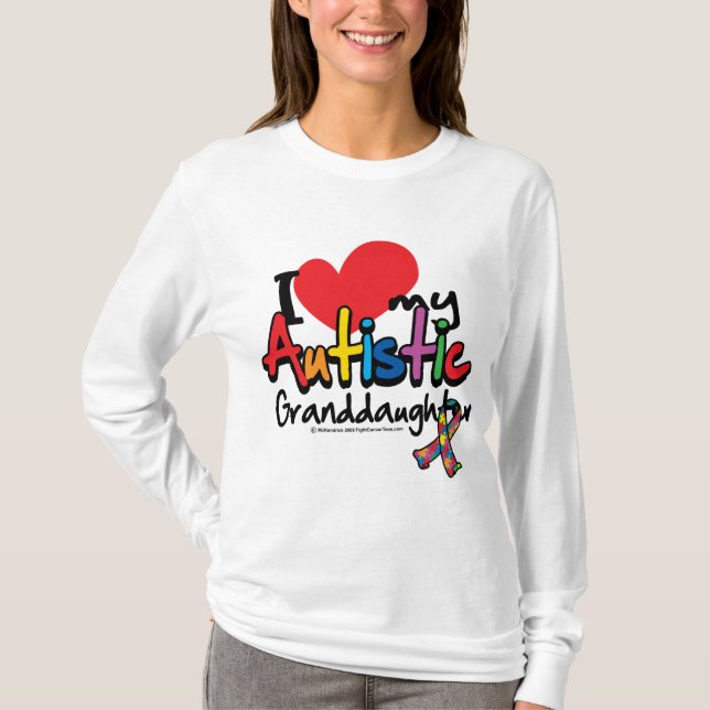 Jag älskar min Autistic sondotter Tee Shirt (Framsida)