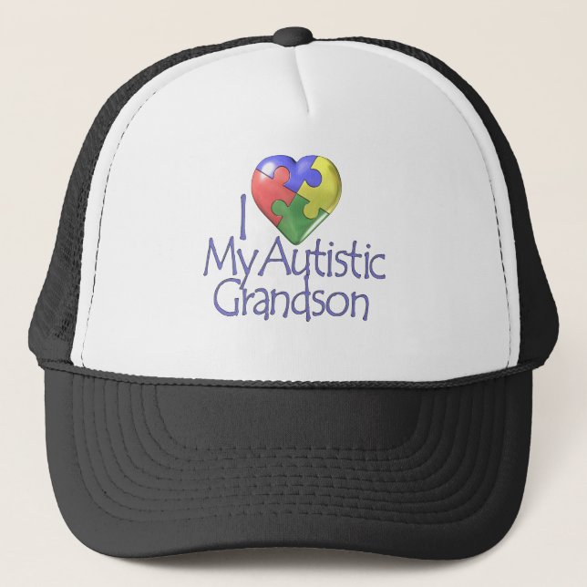 Jag älskar min Autistic sonson Truckerkeps (Framsida)