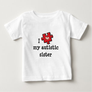 Jag älskar min autistiska syster Autism Baby T-shi Tee Shirt