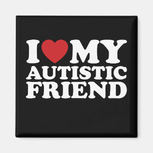 Jag älskar min autistiska vän Autism-hjärta Magnet