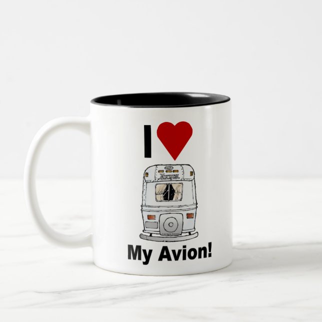 jag älskar min Avion-bakdel Två-Tonad Mugg (Vänster)