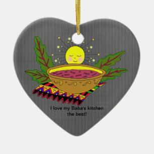 Jag älskar min babas kök julgransprydnad keramik