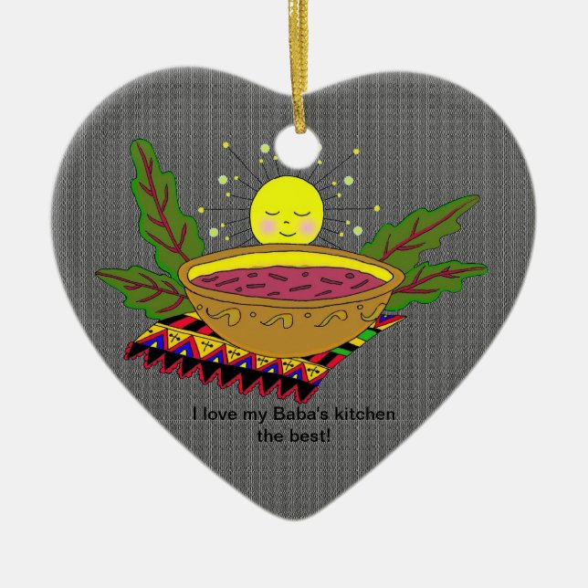 Jag älskar min babas kök julgransprydnad keramik (Framsidan)