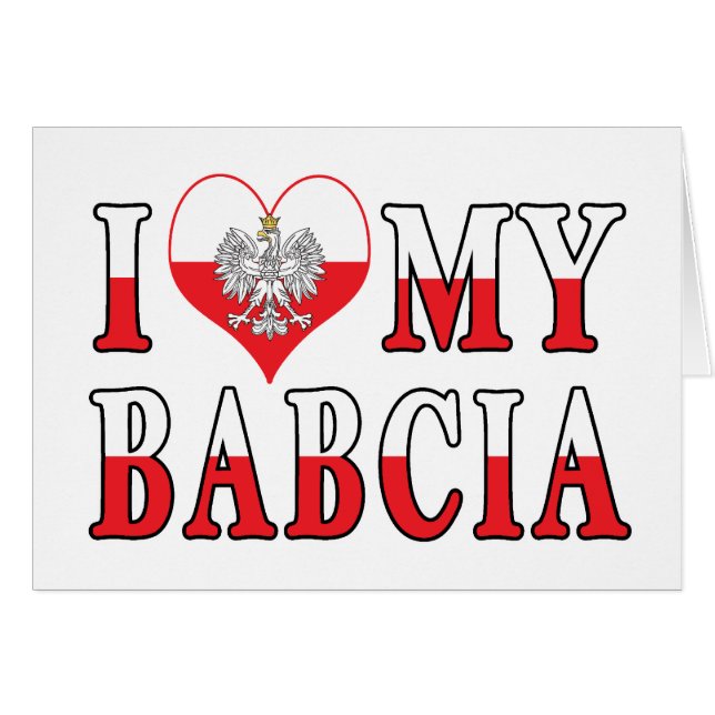 Jag älskar min Babcia Hälsningskort (Framsidan Horizontal)
