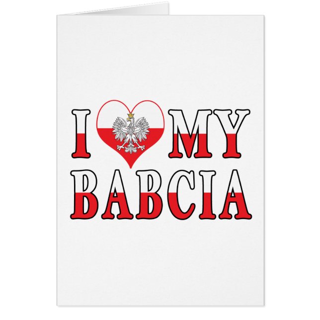 Jag älskar min Babcia Hälsningskort (Framsidan)