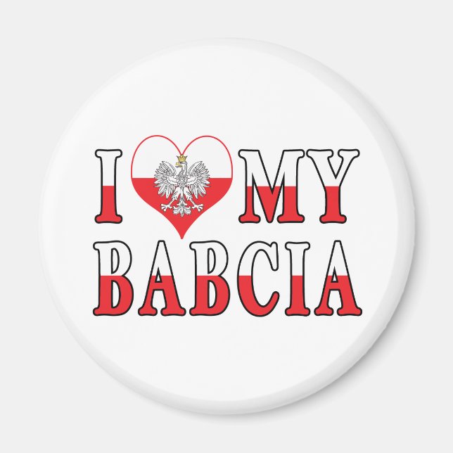 Jag älskar min Babcia Magnet (Framsidan)