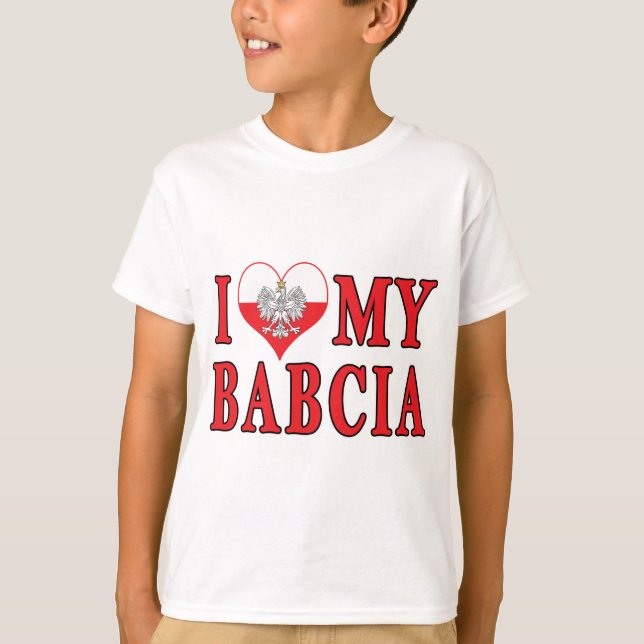 Jag älskar min Babcia T-shirt (Framsida)