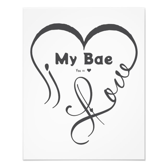 Jag älskar min Bae • Du = ♥ Fototryck (Framsidan)