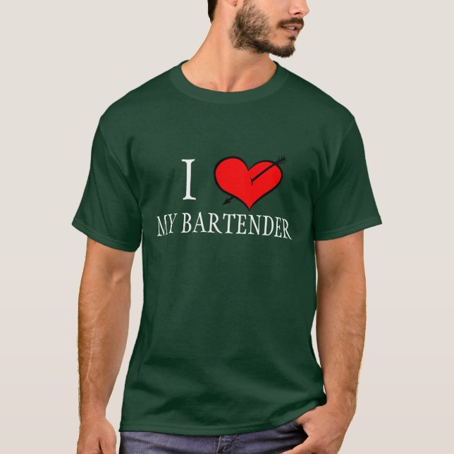 Jag älskar min Bartender T-shirt (Framsida)