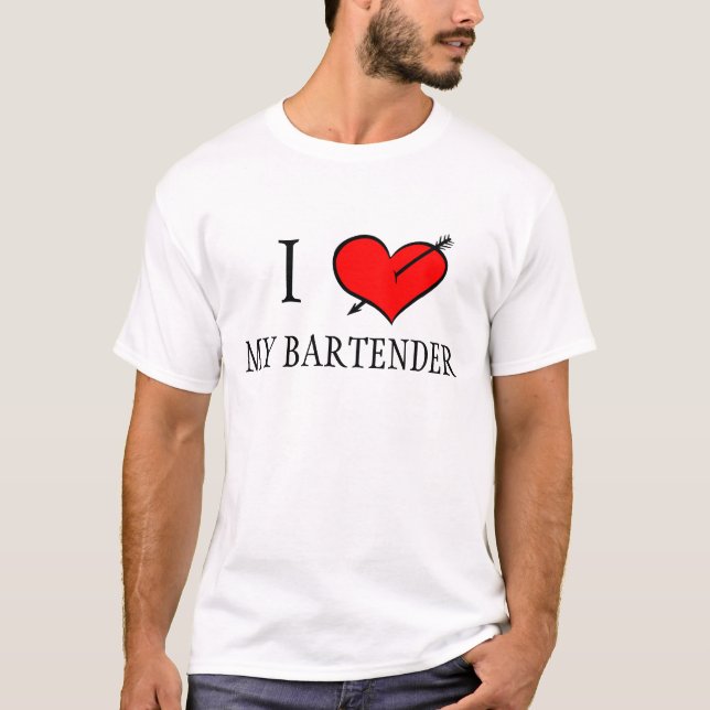 Jag älskar min Bartender Tee Shirt (Framsida)