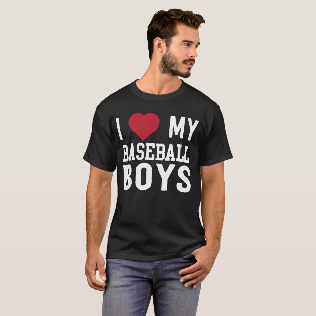 Jag älskar min baseballpojkar tee (Hel framsida)