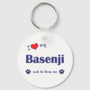 Jag älskar min Basenji (den Male hunden) Nyckelring