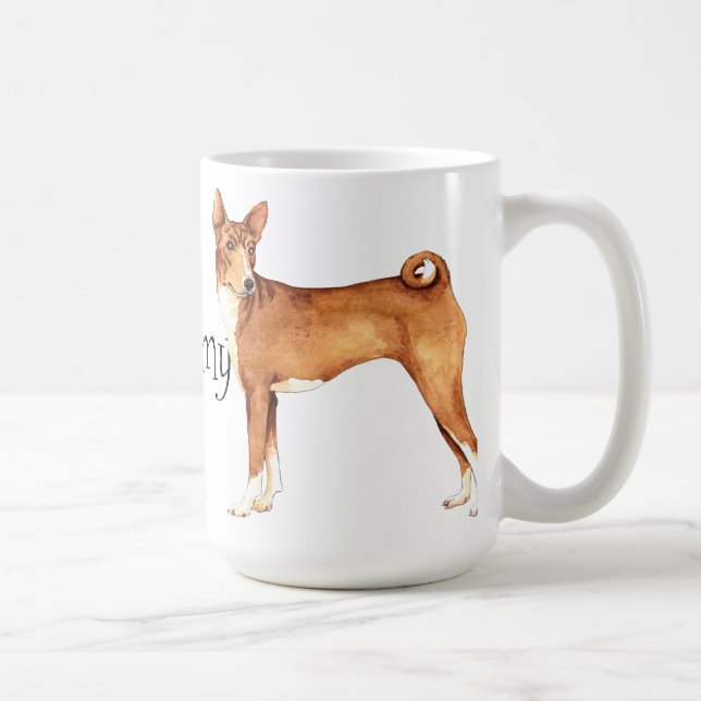 Jag älskar min Basenji Kaffemugg (Höger)