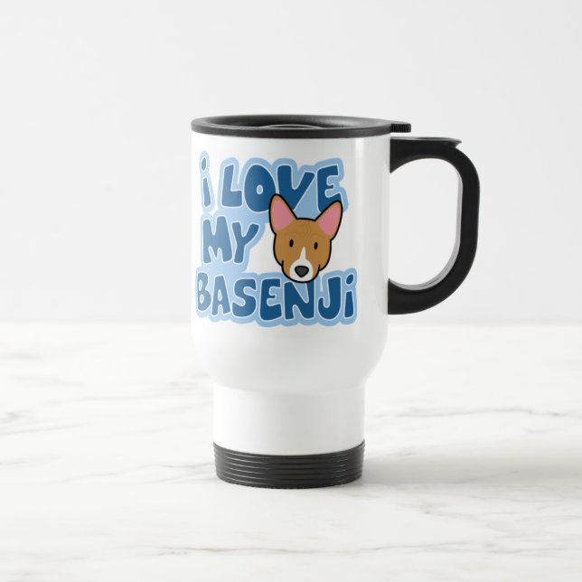 Jag älskar min Basenji travel mug Resemugg (Höger)
