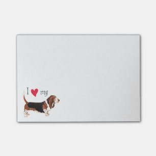 Jag älskar min Bassethund Post-it Block