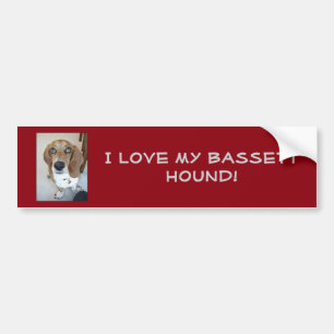 Jag älskar min Bassetthund! Bildekal