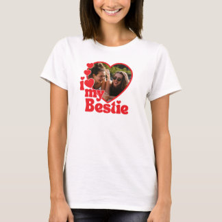 Jag älskar min bästa vän hjärta anpassad bild t shirt