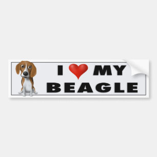 Jag älskar min Beagle BEA1 Bildekal