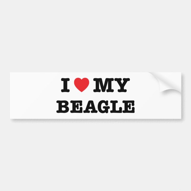Jag älskar min beagle dekal (Framsidan)