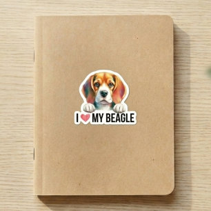 Jag älskar min beagle hundben klistermärken